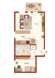 Grundriss - Schönes Apartment in Erlangen: 2-Zimmer-Wohnung mit Balkon, offener Küche und TG-Stellplatz