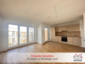 Erstbezug: NEUBAU-1-Zimmer-Komfort-Wohnung mit großem Balkon und EBK in top Citylage von Nürnberg, 90489 Nürnberg, Wohnung