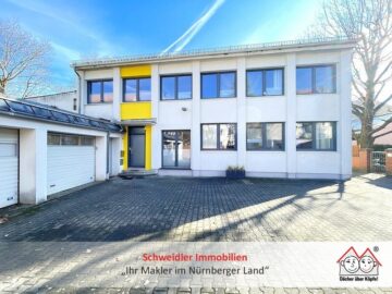 Platz für Visionen: Modernes Bürogebäude mit Werkstatt & Garagen in Mögeldorf, 90482 Nürnberg, Haus